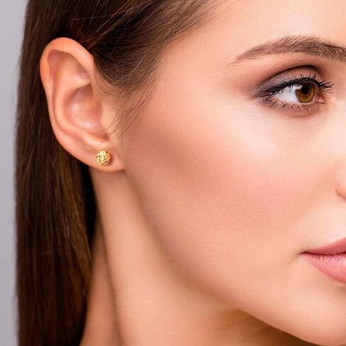 14K Gold Stud Earrings for Womens Stud Earrings Small Round Knot Earring Studs Twisted Hypoallergenic Earring in Saudi Arabia