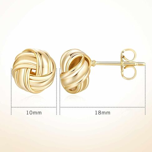 14K Gold Stud Earrings for Womens Stud Earrings Small Round Knot Earring Studs Twisted Hypoallergenic Earring in Saudi Arabia