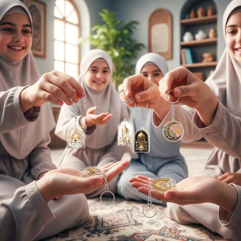 30 قطعة من هدايا سلسلة المفاتيح الإسلامية السائبة من الأكريليك سلسلة مفاتيح إسلامية القرآن الكريم إسلام أباد نجوم قمر مسلم حامل مفاتيح ذهبي ملحقات رمضان هدية إسلامية لمحفظة حقيبة يد جيب in Kuwait