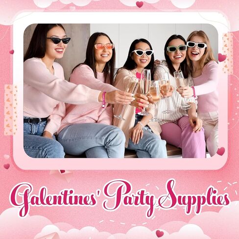 Kigeli 30 Pcs Galentine's Day Keychains Gifts Bulk Pink Heart Silicone Keychains Rubber Bracelet Wristlet Cute Valentine's Day Gifts for Women Girls Friends Galentines Party Favors Supplies in Saudi Arabia