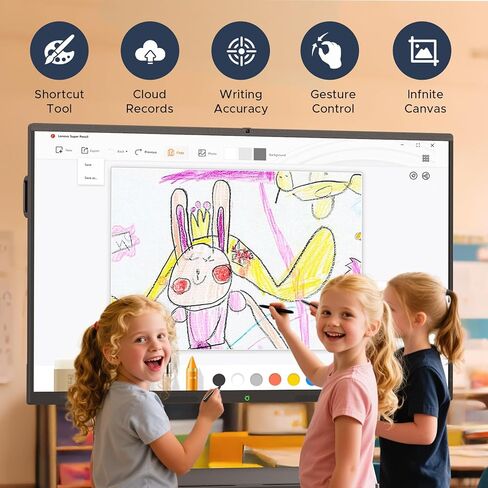 MWE 55'' Smart Board,Electronic Interactive White Board with 4K Touchscreen Display Built in UHD Camera Open App Ecosystem Digital Whiteboard for Business Office Classroom Home (Wall-Mounted,55'') in Kuwait