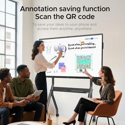 MWE 55'' Smart Board,Electronic Interactive White Board with 4K Touchscreen Display Built in UHD Camera Open App Ecosystem Digital Whiteboard for Business Office Classroom Home (Wall-Mounted,55'') in Kuwait