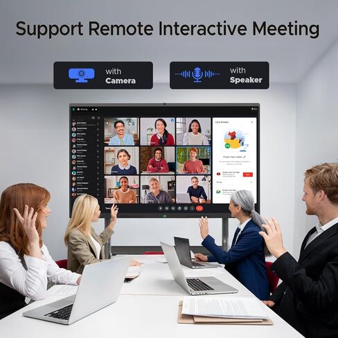 MWE 55'' Smart Board,Electronic Interactive White Board with 4K Touchscreen Display Built in UHD Camera Open App Ecosystem Digital Whiteboard for Business Office Classroom Home (Wall-Mounted,55'') in Kuwait