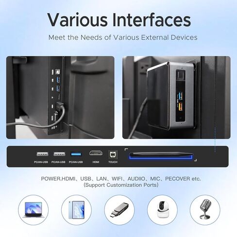 MWE 55'' Smart Board,Electronic Interactive White Board with 4K Touchscreen Display Built in UHD Camera Open App Ecosystem Digital Whiteboard for Business Office Classroom Home (Wall-Mounted,55'') in Kuwait