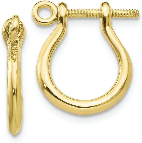 FJC Finejewelers 10k Yellow Gold Small Shackle Link Screw Earrings (pair) in Saudi Arabia