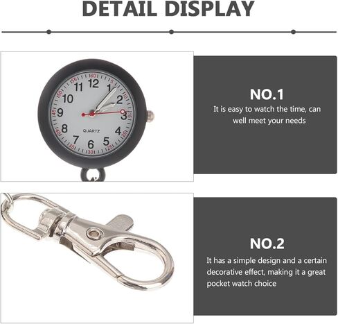 BESPORTBLE Nurse Hanging Pocket Watch: Lightweight Stainless Steel Portable Nurse Fob Watch with Clear Dial and Second Hand for Medical Staff in Saudi Arabia