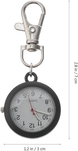 BESPORTBLE Nurse Hanging Pocket Watch: Lightweight Stainless Steel Portable Nurse Fob Watch with Clear Dial and Second Hand for Medical Staff in Saudi Arabia