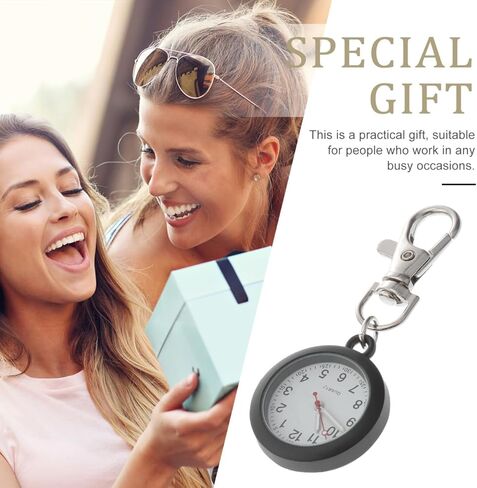 BESPORTBLE Nurse Hanging Pocket Watch: Lightweight Stainless Steel Portable Nurse Fob Watch with Clear Dial and Second Hand for Medical Staff in Saudi Arabia