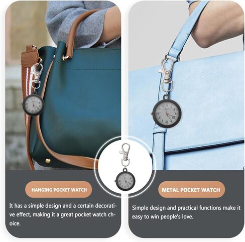 BESPORTBLE Nurse Hanging Pocket Watch: Lightweight Stainless Steel Portable Nurse Fob Watch with Clear Dial and Second Hand for Medical Staff in Saudi Arabia