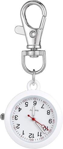 Angoily Nurse Hanging Pocket Watch Clip on Lightweight Stainless Steel Medical Badge Watch for Nurses and Doctors Simple Decorative Hanging Hook with Easy Time Reading Portable and Durable in Saudi Arabia