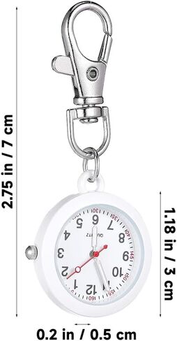 Angoily Nurse Hanging Pocket Watch Clip on Lightweight Stainless Steel Medical Badge Watch for Nurses and Doctors Simple Decorative Hanging Hook with Easy Time Reading Portable and Durable in Saudi Arabia