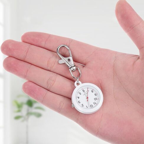 Angoily Nurse Hanging Pocket Watch Clip on Lightweight Stainless Steel Medical Badge Watch for Nurses and Doctors Simple Decorative Hanging Hook with Easy Time Reading Portable and Durable in Saudi Arabia