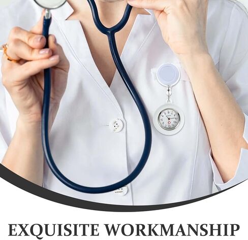 iplusmile Nurse Watch Clip on Retractable Pocket Watch with Second Hand for Women and Men Medical Professionals Portable Lapel Digital Fob in Saudi Arabia