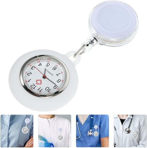 iplusmile Nurse Watch Clip on Retractable Pocket Watch with Second Hand for Women and Men Medical Professionals Portable Lapel Digital Fob in Saudi Arabia