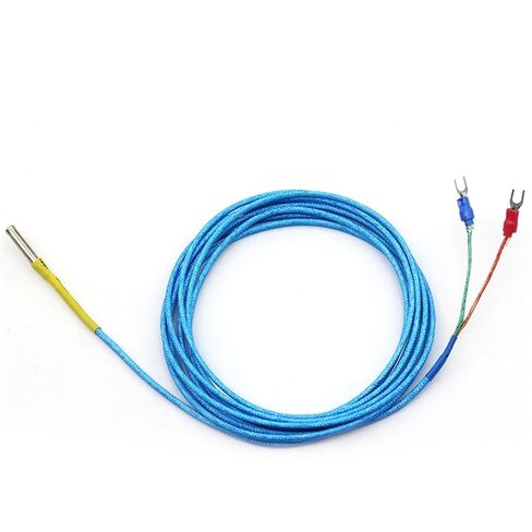30mm Small Probe Thermocouple Type K J PT100 0-600℃ 0.5/1/2M Braided Shielded Wire Sensor 1Pcs(J Type 1m) in Saudi Arabia