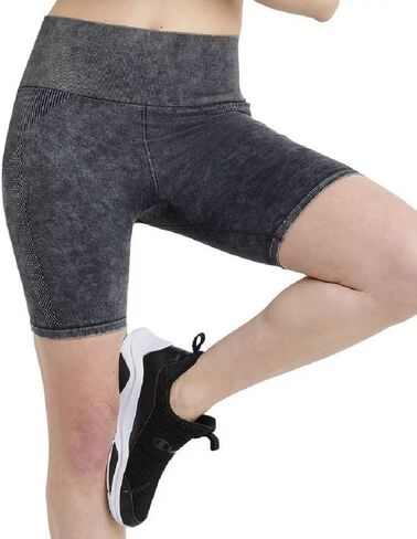 Champion Women's Bike Shorts, Women's Seamless Bike Shorts,Comfortable Moisture-Wicking Bike Shorts for Women, Script, 7" in Saudi Arabia