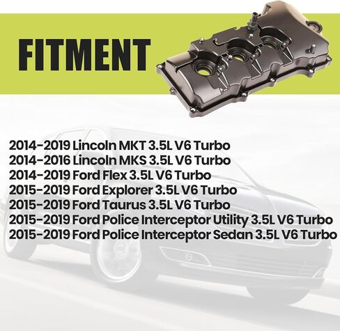 Aluminum Engine Valve Set Cover Left and Right Compatible with 2014-2019 Ford Explorer Flex Taurus Police Lincoln MKT MKS 3.5L in Saudi Arabia