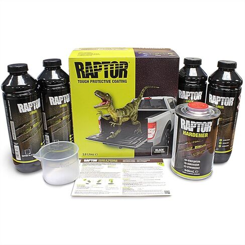 U-POL Raptor Black Urethane Spray-On Truck Bed Liner Kit, 2K Protective Coating with Spray Gun, UV Resistant, DIY Bedliner for Trucks, 4 Quarts in Saudi Arabia