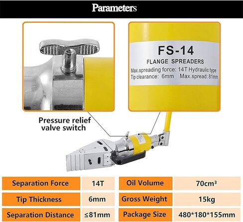 Hydraulic Flange Spreader Splitter, Portable Hydraulic Flange Separator Manual Expansion Separation Tools for Emergency in Case of Road Accidents, Manual Tension Pliers in Steel Alloy in Saudi Arabia