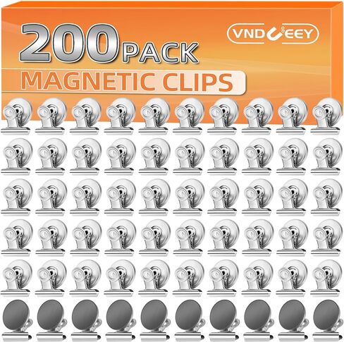 VNDUEEY 20 Pack Fridge Magnets Refrigerator Magnets Strong Magnetic Clips, Magnet Clips Heavy Duty, Whiteboard Magnet Magnetic Paper Clips for Home, School, Office, Teaching, Locker (Silver) in Saudi Arabia