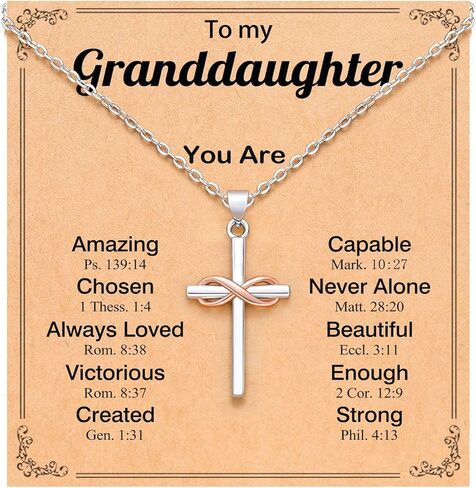 UPROMI You Are Loved and Chosen – Cross Necklace for Daughter/Granddaughter, Christian Gifts for Teen Girls in Saudi Arabia