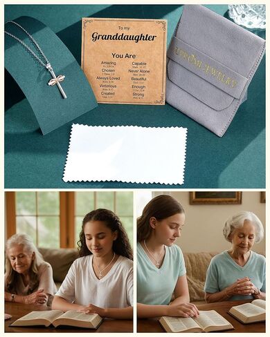 UPROMI You Are Loved and Chosen – Cross Necklace for Daughter/Granddaughter, Christian Gifts for Teen Girls in Saudi Arabia
