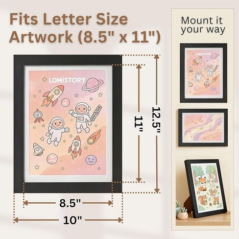 Kids Art Frame 2 Pack - Front Opening Letter Size (8.5" x 11") Frame with Storage, Holds Up to 100 Artwork Pieces, Wall or Tabletop Display in Saudi Arabia