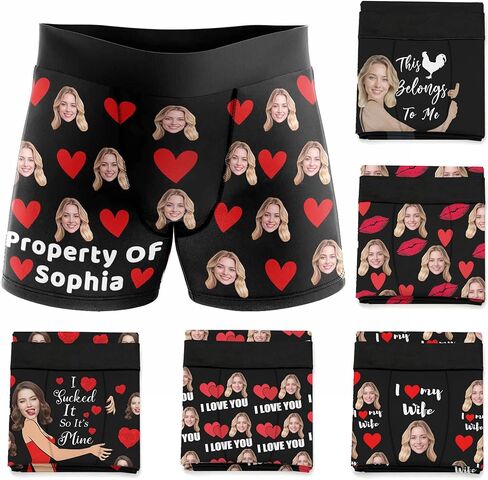 Custom Lover Face Boxer Briefs I Love You Personalized Photo Funny Underwear Shorts for Men The Best Gifts in Saudi Arabia