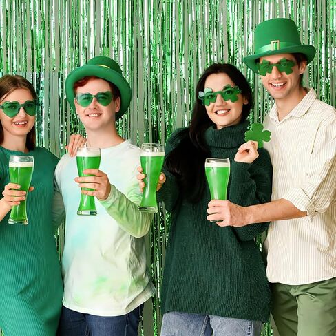 12pairs St. Patrick's Day Sunglasses, Green Shamrock Heart Rimless Glasses St. Patrick's Accessories Eyewear for Party Favor Decorations in Saudi Arabia