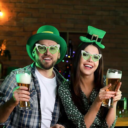 St Patricks Day Glasses Shamrock Sunglasses 2Pairs Irish St Patrick's Day Outfit for Women Leprechaun Costume Fashion Glasses Saint Patricks Accessories Party Favors Decorations Supplies in Saudi Arabia