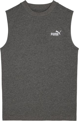 قميص Puma Boys Essential Basics بدون أكمام - قميص عضلات من مزيج القطن مع شعار مطرز in Saudi Arabia