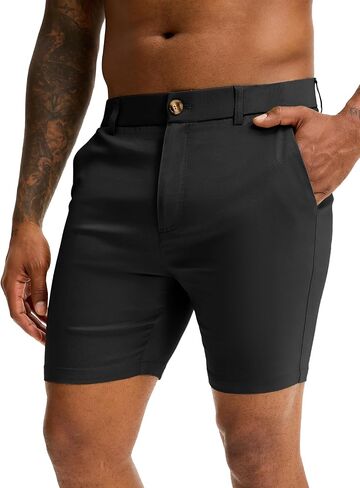 Comdecevis Men's Slim Fit 7" Inseam Chino Shorts - Stretch Skinny Dress Shorts for Work Casual in Saudi Arabia