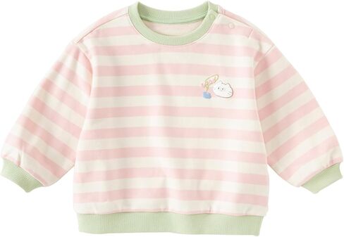 DAVE&BELLA Toddler Baby Girl Sweatshirts, Striped Pullover Crewneck Hoodies Warm Spring Fall Floral Blouse Shirt Tops in Kuwait