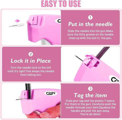 Fine Stitch Gun for Clothes, Stitchy Sewing Gun Quick Clothing Fixer, Micro Clothing Tag Gun Kit Include 6 Fine Needles & 2,000 Mini Fasteners, WarmPink+Blue in Saudi Arabia
