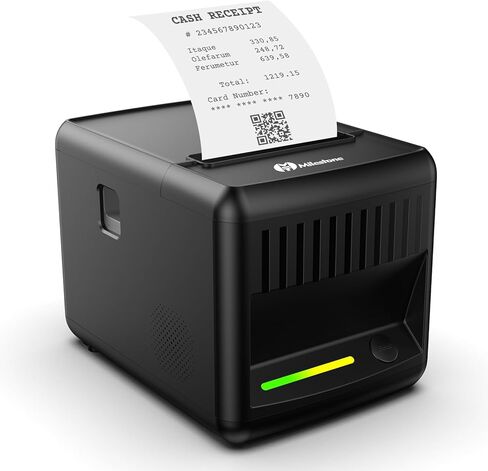 طابعة إيصالات Milestone P80E POS، طابعة إيصالات حرارية USB 80 مم مع قاطع تلقائي وتنبيهات صوتية وبصرية، طابعات بيع بالتجزئة للمطبخ مع USB Ethernet درج للنقود يدعم Windows Mac in Kuwait