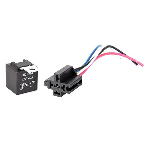 JD1914 Waterproof Automotive Relay, 12V 40A 5 Pin Car Relay with Socket, High Current Relay for Vehicle Electrical Systems (Black) in Saudi Arabia