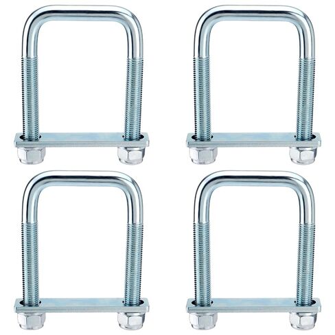 4 Pack Square U Bolt for 3 Inch Wide Leaf Spring, Galvanized Steel U Bolt Brackets with Plates, 5" Long x 3-1/8" Wide x 5/8" Diameter, Fit for Truck, Trailer and Boat in Saudi Arabia