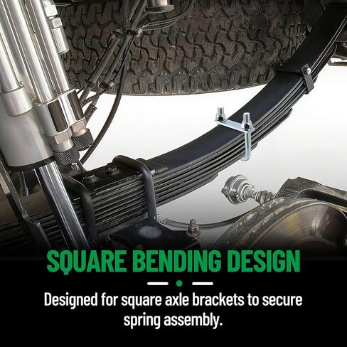 4 Pack Square U Bolt for 3 Inch Wide Leaf Spring, Galvanized Steel U Bolt Brackets with Plates, 5" Long x 3-1/8" Wide x 5/8" Diameter, Fit for Truck, Trailer and Boat in Saudi Arabia