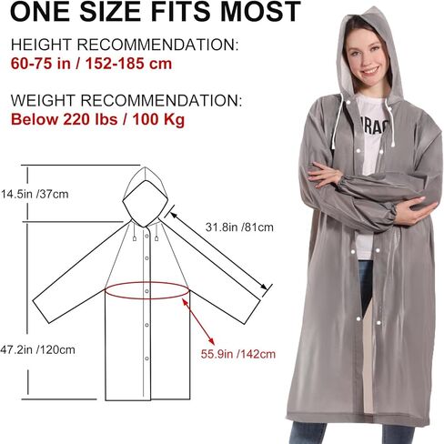 Ponchos Family Pack, (8 Pack) Rain Poncho for Adults Disposable Emergency Rain Ponchos in Saudi Arabia