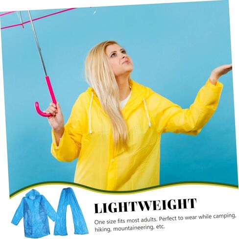 3 Sets Disposable Windproof Hooded Raincoat and Pants for Adults Thick Plastic Rain Poncho Suit for Sports Hiking and Cycling Random Color in Saudi Arabia