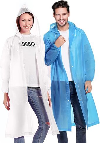 Ponchos Family Pack, (8 Pack) Rain Poncho for Adults Disposable Emergency Rain Ponchos in Saudi Arabia