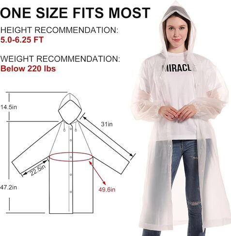 Ponchos Family Pack, (8 Pack) Rain Poncho for Adults Disposable Emergency Rain Ponchos in Saudi Arabia