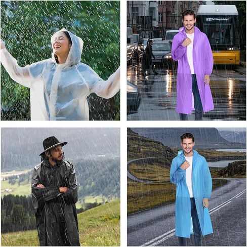 Ponchos Family Pack, (8 Pack) Rain Poncho for Adults Disposable Emergency Rain Ponchos in Saudi Arabia