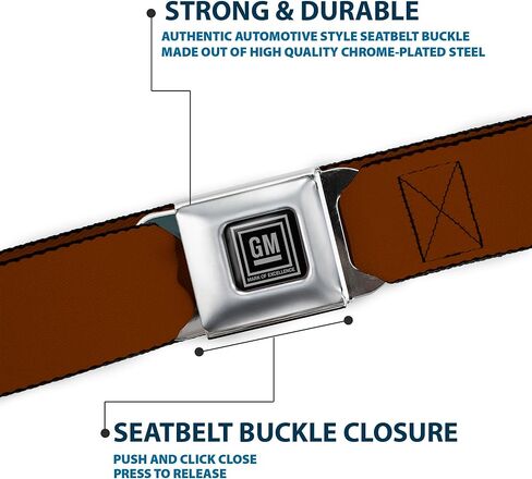 GM General Motors Belt, Seatbelt Buckle, GM Logo Brown in Saudi Arabia