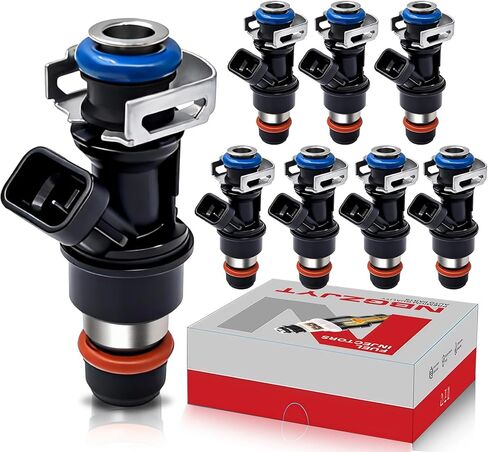 Upgraded 4 Holes Gas Fuel Injectors Compatible with 1999-2006 Chevy Silverado Suburban Tahoe Express GMC Yukon (XL)/Sierra 1500 2500 3500 Cadillac Escalade V8 4.8L/5.3L/6.0L Replace 17113553 8Pcs in Saudi Arabia