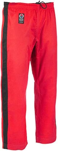 ProForce Gladiator 8oz Demo Karate Pants - Red w/ Black Stripe - Size 000 in Saudi Arabia