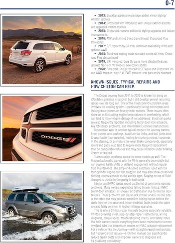 Haynes Dodge Journey (2011–2020) Chilton Repair Manual | Covers 2.4L EDS/ED7 & 3.6L ERB Gas Engines – Maintenance, Repair & Wiring Diagrams in Saudi Arabia