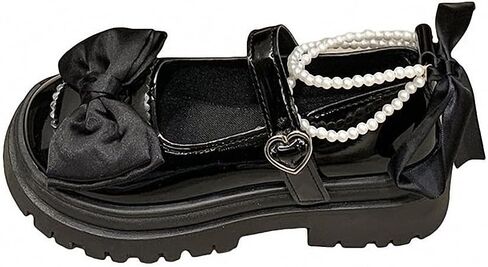 Ulalaza Vintage Mary Jane Comfort Loafers Platform Chunky Mid-Heel Classic Lace up Zipper Closed Round Toe Slip-on Uniform Dress Shoes Brogues Casual Fashion Shoes with Chain for Women in Saudi Arabia