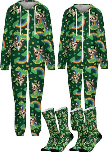 مجموعات بيجامات للأزواج، ملابس نوم بغطاء للرأس للنساء والرجال من قطعة واحدة in Kuwait