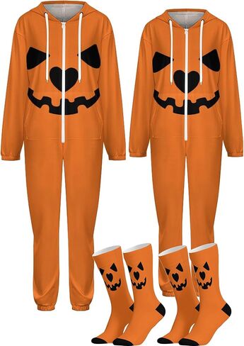 مجموعات بيجامات للأزواج، ملابس نوم بغطاء للرأس للنساء والرجال من قطعة واحدة in Kuwait